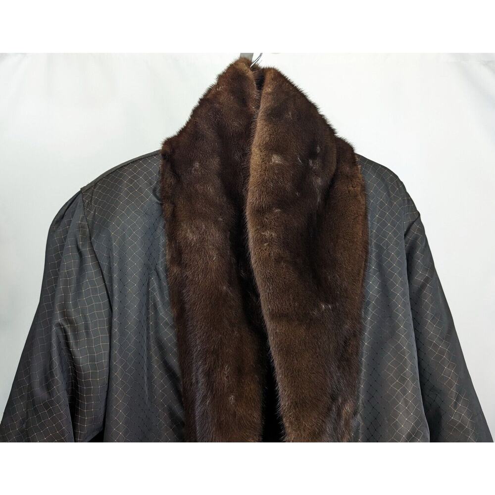 Vintage Mink Coat Balenciaga Full Length Long Brown Women's Size Large - Picture 9 of 15